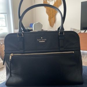Kate Spade Jackson Street Kiernan Black Leather Dual Handles Handbag Tote